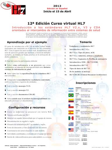 CURSO INTRODUCCIÓN A LOS ESTÁNDARES HL7 (e-Learning)