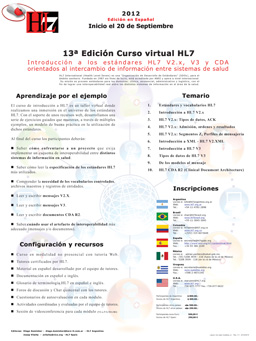 13ª Edición Curso virtual HL7
