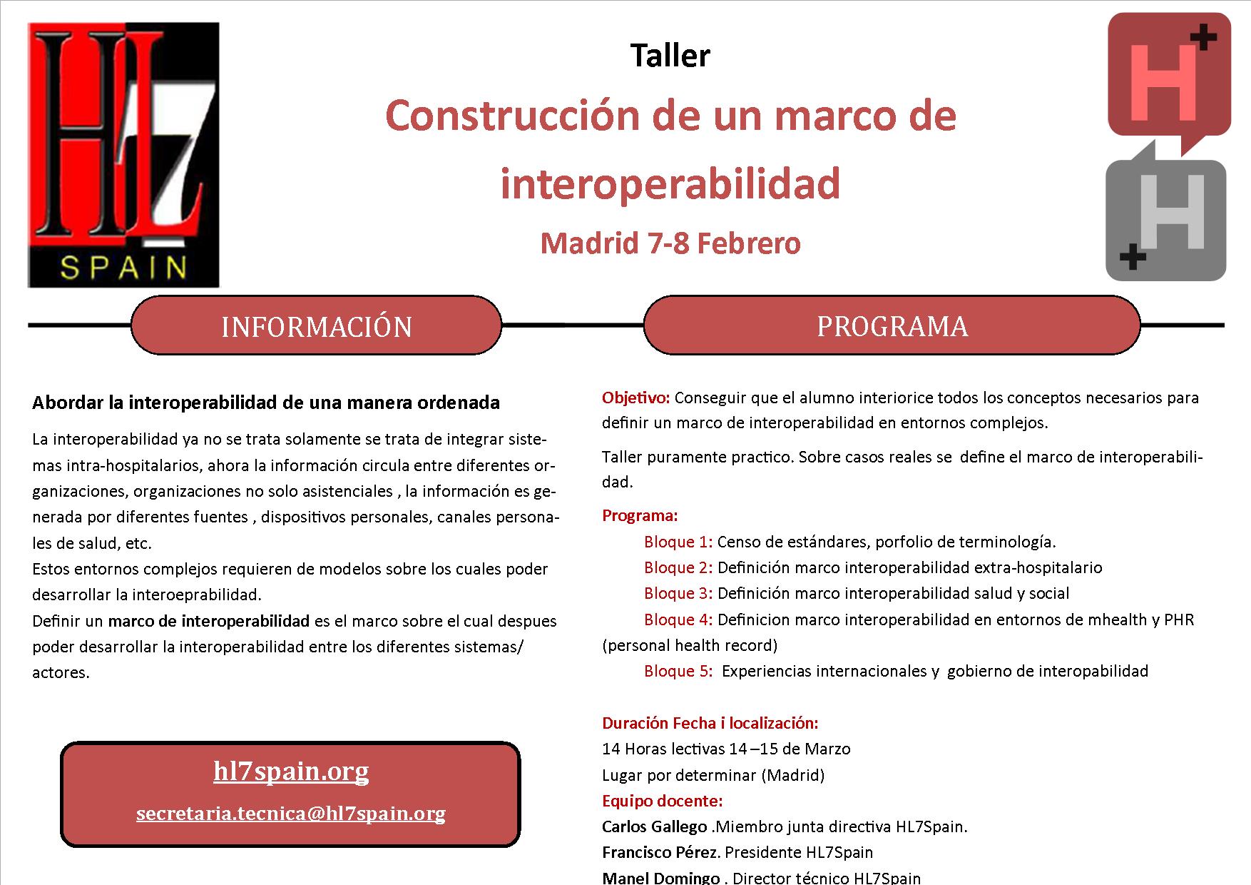 Taller Construcción de un marco de interoperabilidad