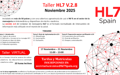 NUEVA CONVOCATORIA TALLER HL7 V.2.8 NOVIEMBRE 2025