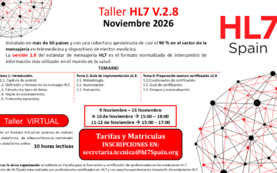NUEVA CONVOCATORIA TALLER HL7 V.2.8 NOVIEMBRE 2026